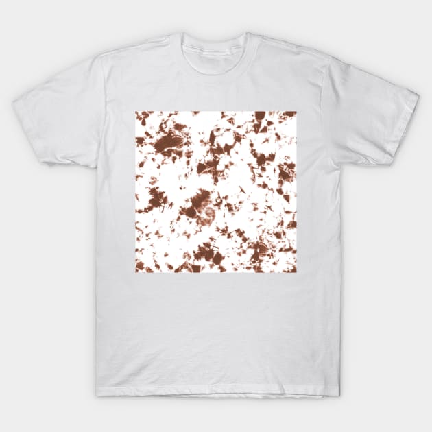 Cinnamon and white marble - cow texture - Tie-Dye Shibori Texture T-Shirt by marufemia